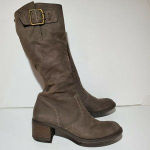 Paul Brown Womens Taupe Leather Buckle Zippered Tall Boots Size US 7.5 UK 5 $450
